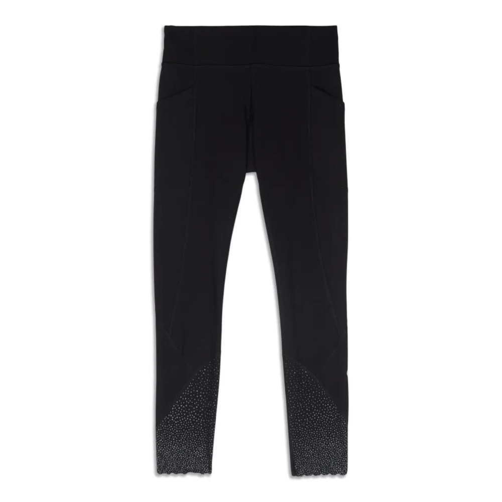EUC Lululemon Tight Stuff Scalloped Ankle Leggings - size 10 - black